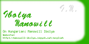 ibolya manowill business card